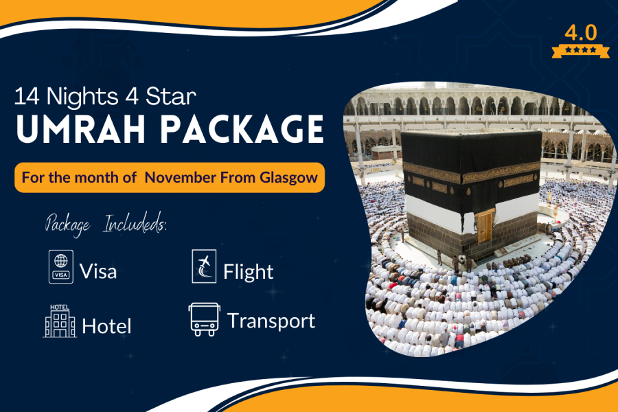 14 Nights 4 Star November Umrah Package From Glasgow