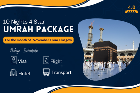 10 Nights 4 Star November Umrah Package From Glasgow