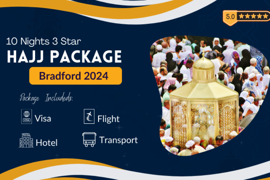 10-Night 3-Star UK Umrah Package from Bradford in 2025