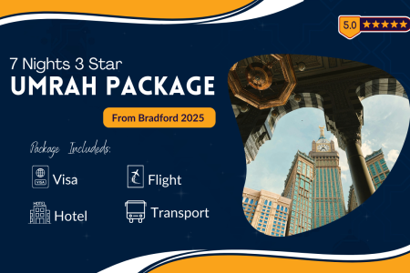 Affordable 7-Night Umrah Package from Bradford in 2025