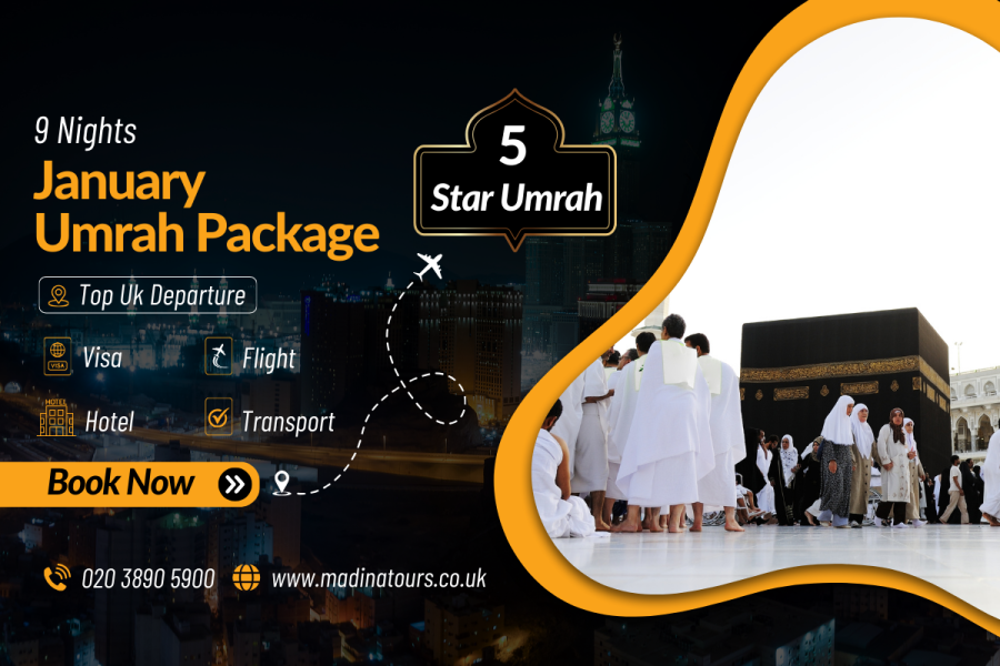 9 Nights 5 Star Umrah Packages January 2025