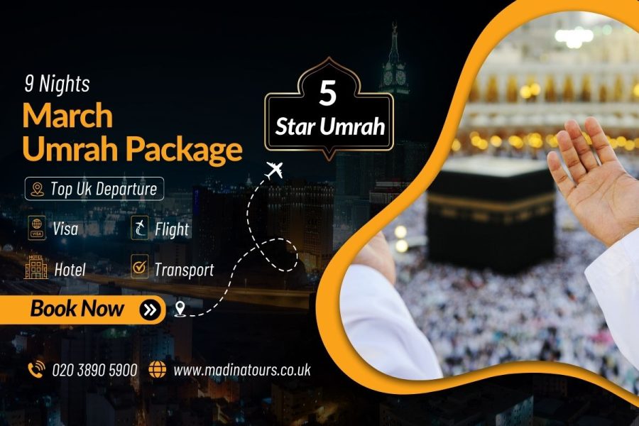 9 Nights 5 Star Umrah Package March 2025