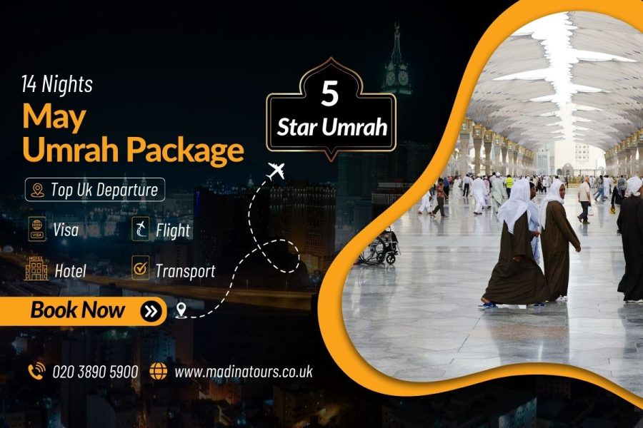 14 Nights 5-Star Umrah Package for May 2025