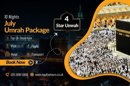 10 Nights 4-Star Umrah Package for July 2025