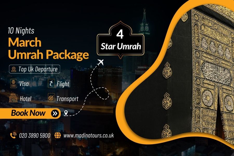 10 Nights 4 Star Umrah Package March 2025