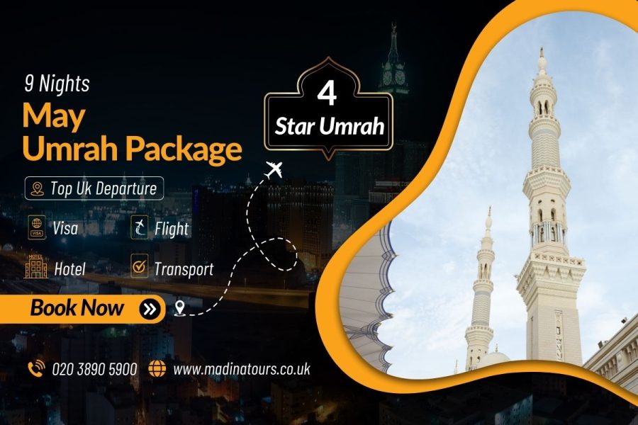 9 Nights 4-Star Umrah Package for May 2025