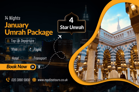 14 Nights 4 Star Umrah Packages January 2025