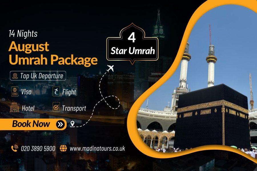 14 Nights 4-Star Umrah Package for August 2025