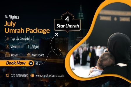 14 Nights 4-Star Umrah Package for July 2025