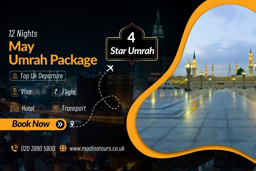 12 Nights 4-Star Umrah Package for May 2025