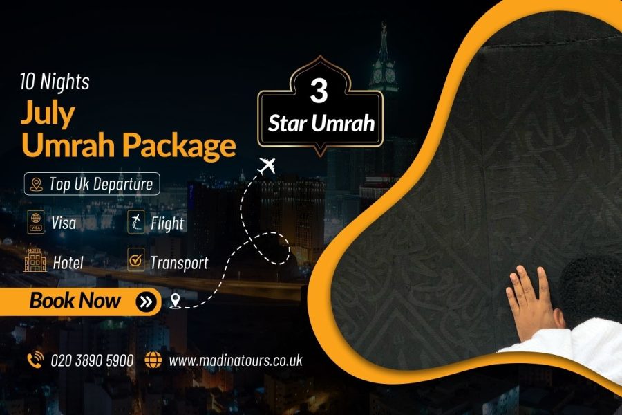 10 Nights 3-Star Umrah Package for July 2025