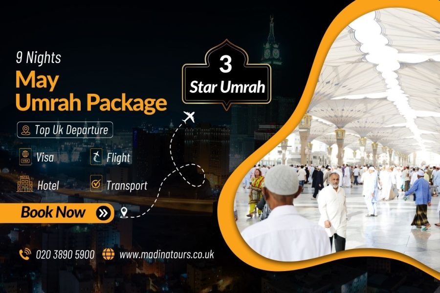 9 Nights 3-Star Umrah Package for May 2025