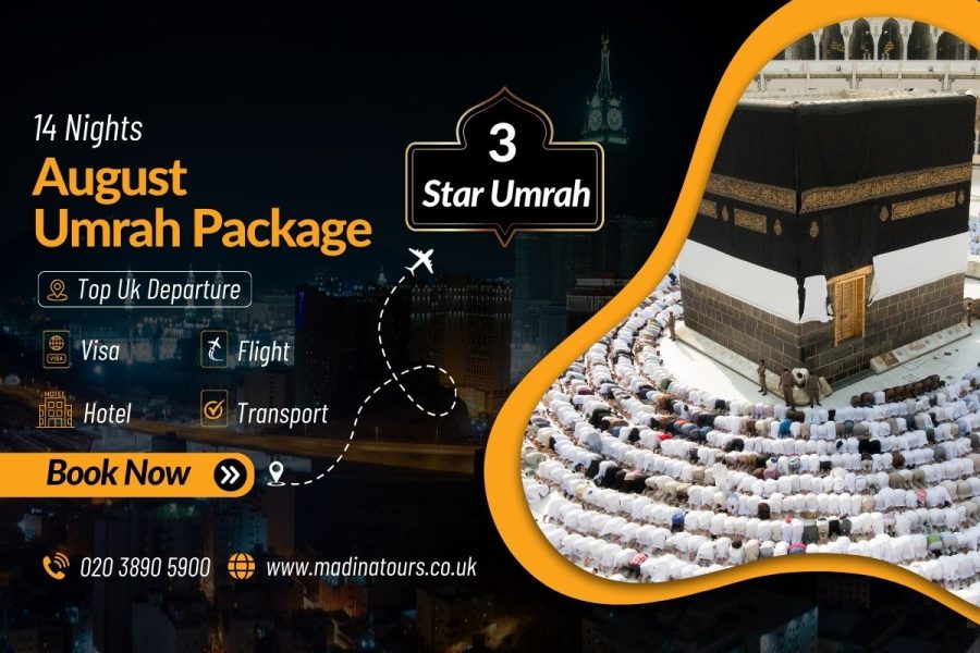 14 Nights 3-Star Umrah Package for August 2025