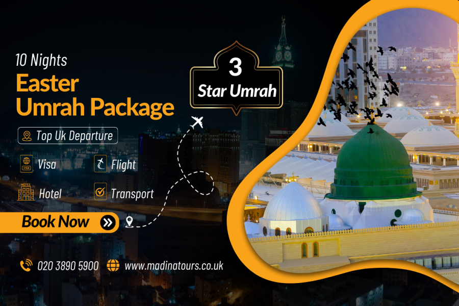 10 Nights 3 Star Umrah Package Easter 2025