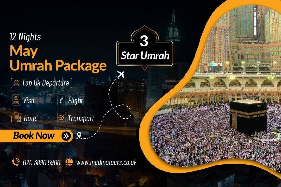 12 Nights 3-Star Umrah Package for May 2025