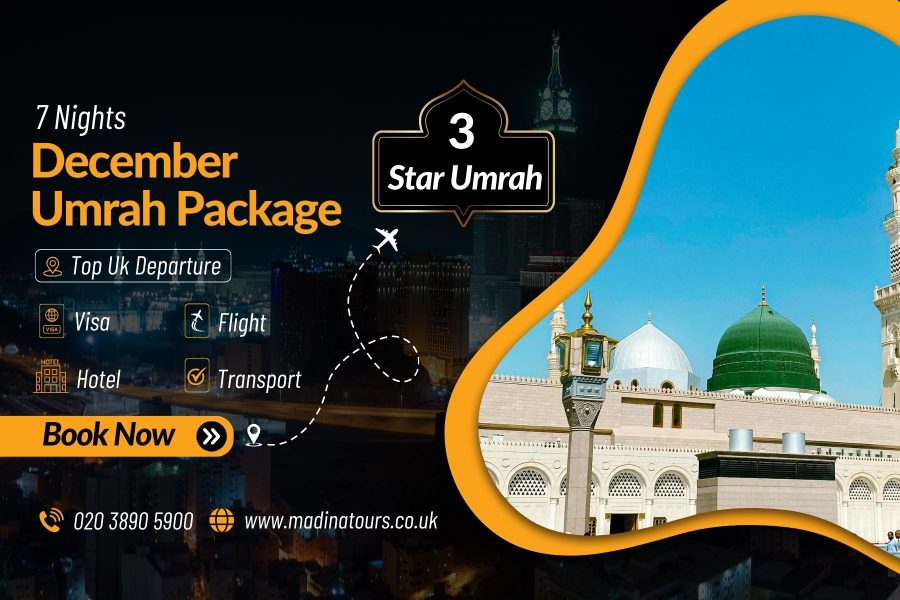 7 Nights 3-Star Umrah Package for December 2025