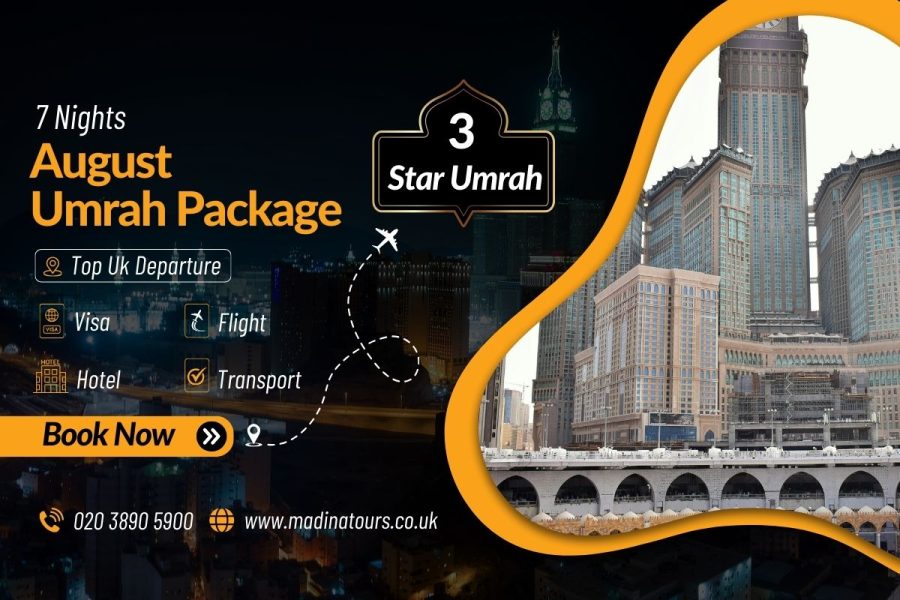 7 Nights 3-Star Umrah Package for August 2025