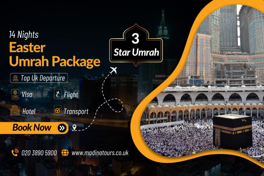 14 Nights 3 Star Umrah Package Easter 2025