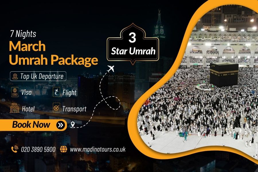 7 Nights 3 Star Umrah Package March 2025