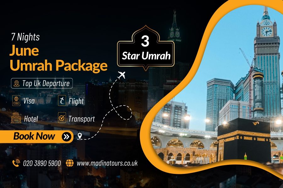 7 Nights 3-Star Umrah Package for June 2025