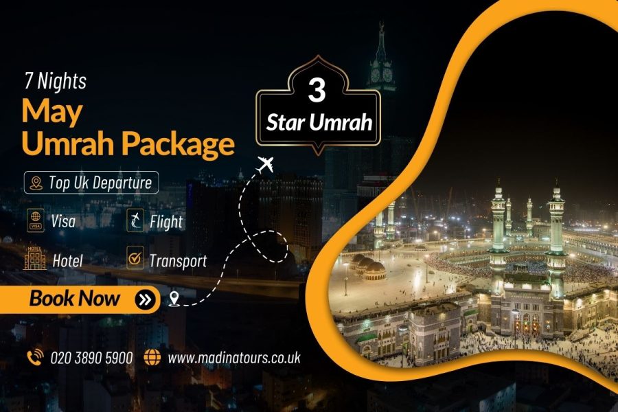 7 Nights 3-Star Umrah Package for May 2025