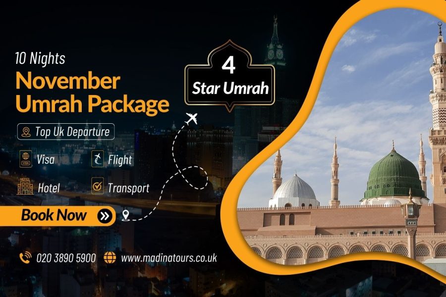 10 Nights 4-Star Umrah Package for November 2025