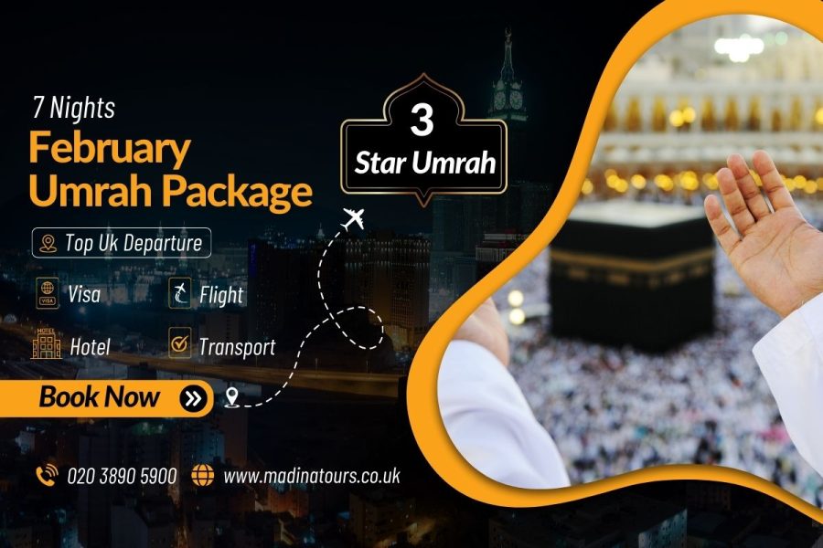 7 Nights 3 Star Umrah Packages February 2025